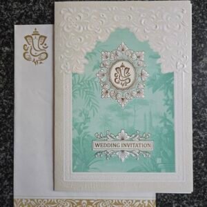 Mint Teal Tropical Ganesha Wedding Card