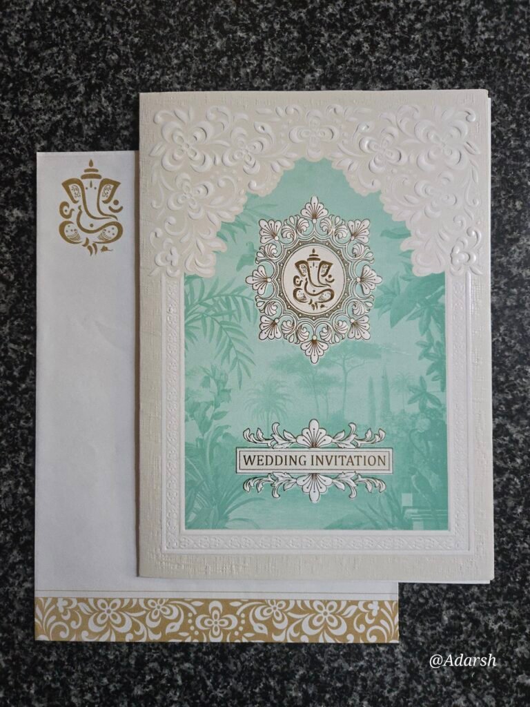 Mint Teal Tropical Ganesha Wedding Card