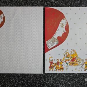 Baraat Procession & Bride Face Theme Wedding Card