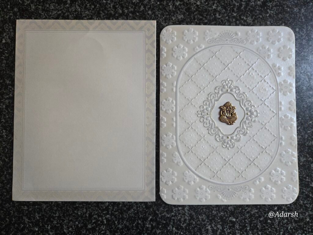 Self-Embossed Hindu Wedding Invitation Card