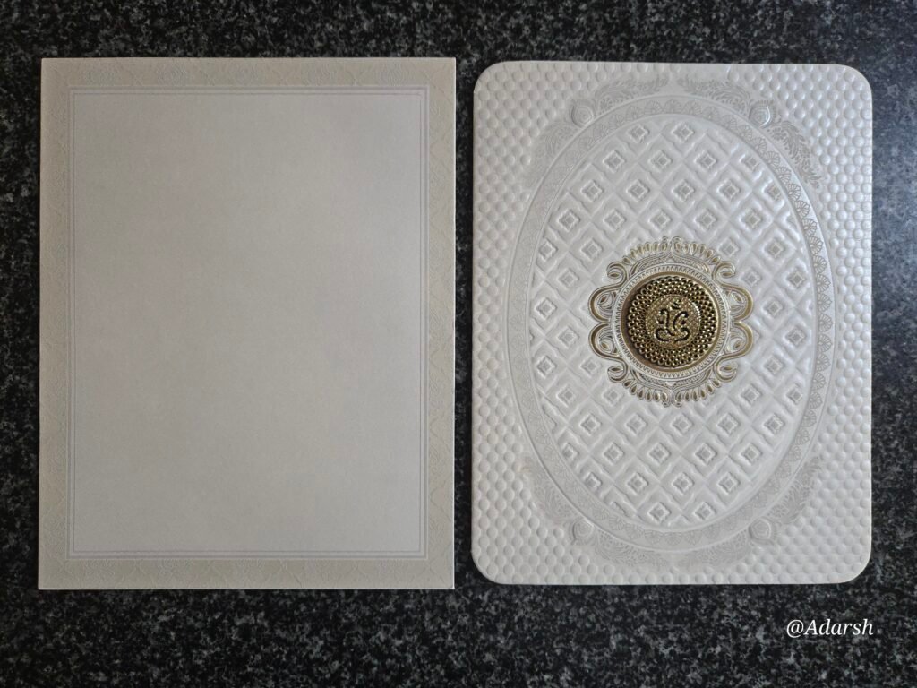 The Oval Chevron Ganesha Wedding Card