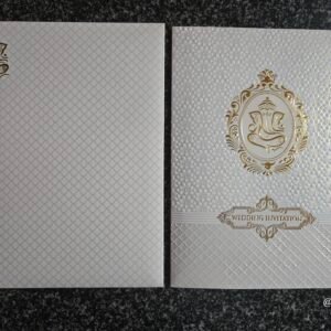 White Ganesha Wedding Card