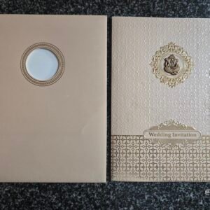 Cream Embossed Floral Wedding Card