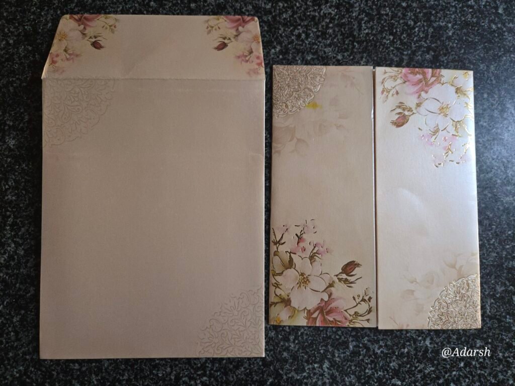 Peach Floral Door Invitation Card