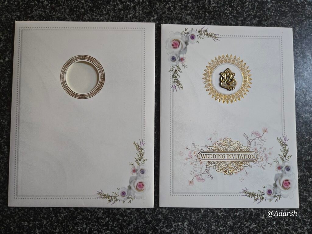 White Ganesha Floral Card