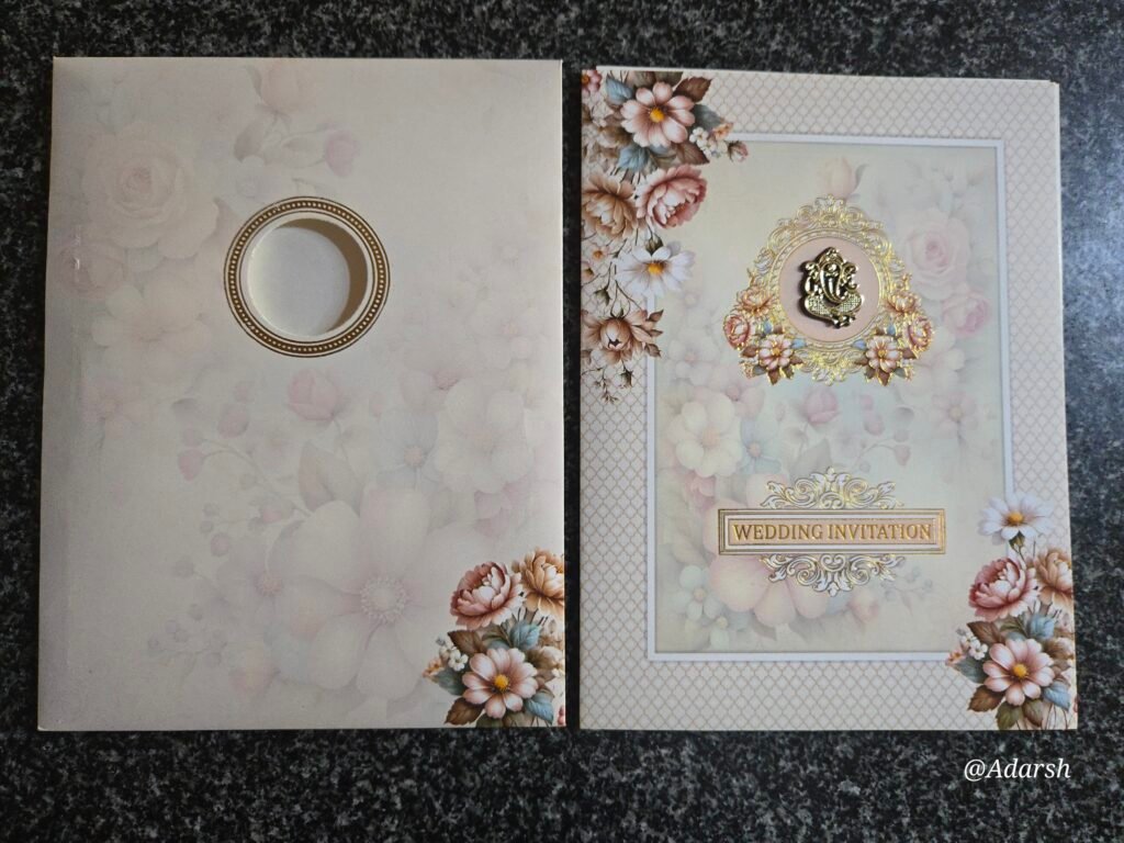 Brown Rose Floral Wedding Card