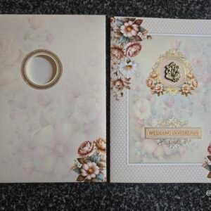 Brown Rose Floral Wedding Card