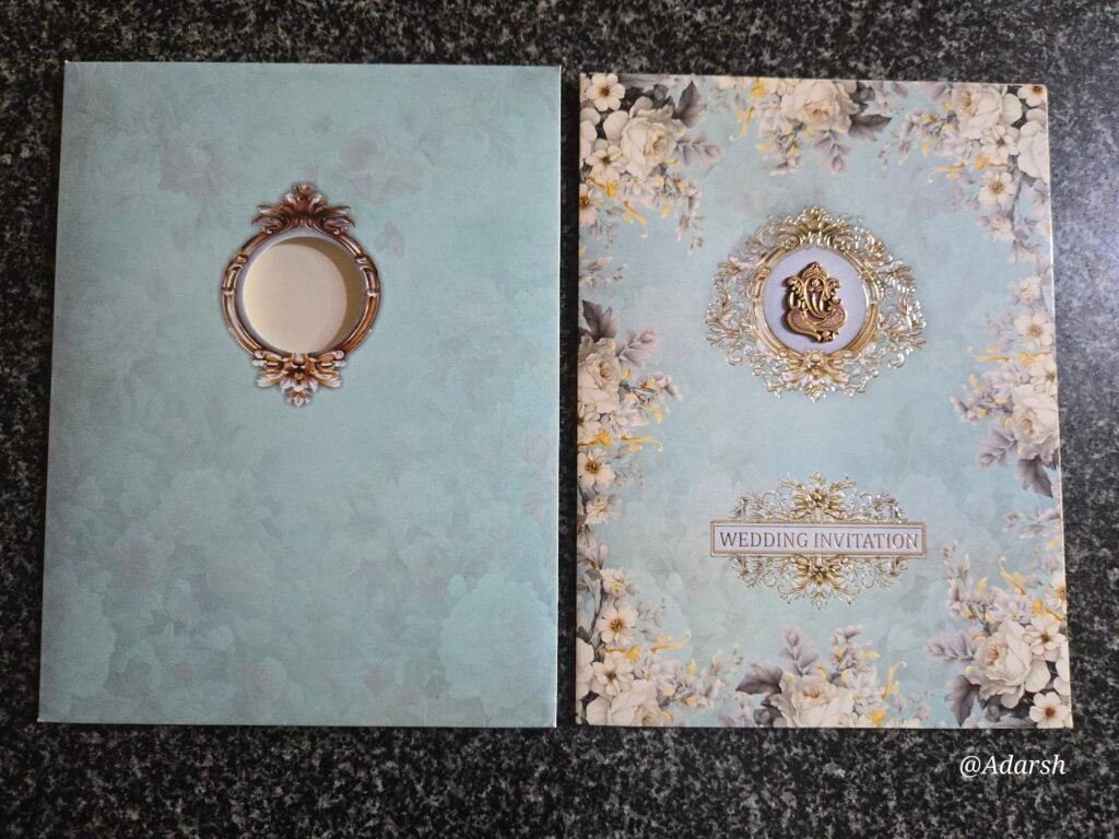 Blue Pastel Floral Wedding Card