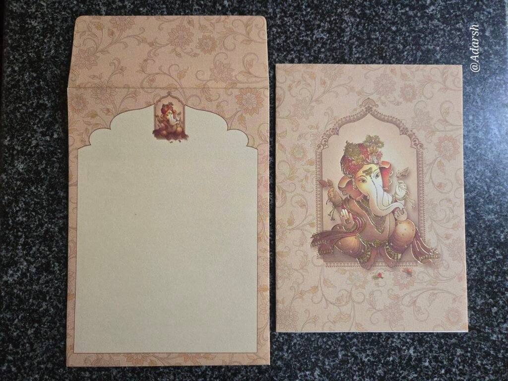 Sandal Ganesha Design Wedding Card