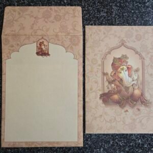 Sandal Ganesha Design Wedding Card
