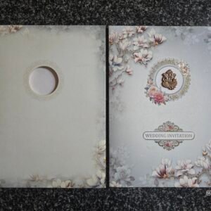 Grey Floral Wedding Card