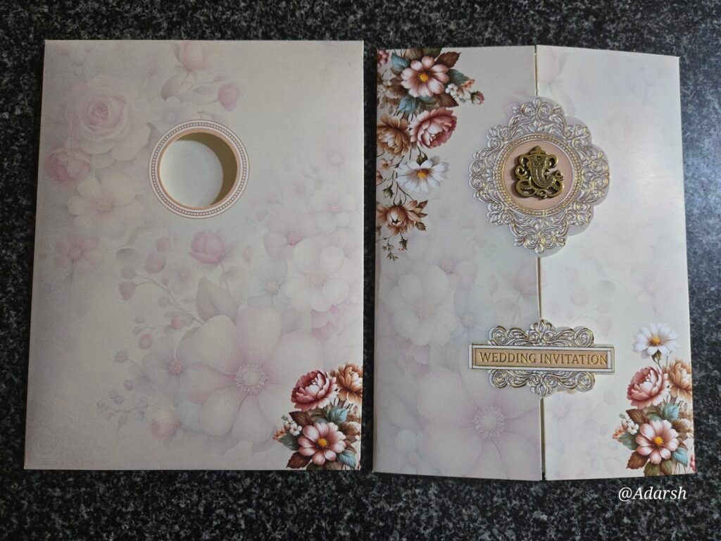 Brown Rose Floral Wedding Invitation Card
