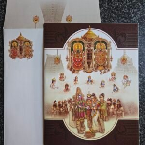 Traditional Tirupati Venkateswara Alamelu Padmavathi Divine Invitation Card