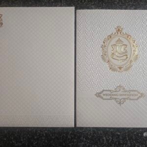 Ivory Linear Ganesha Wedding Card