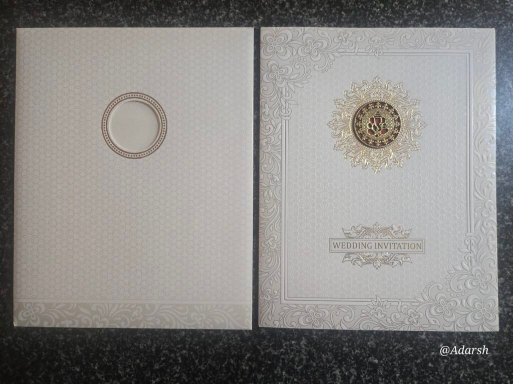 Ivory Floral Ganesha Wedding Card