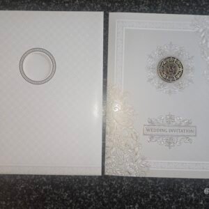 Ivory Asymmetrical Corner Floral Ganesha Wedding Card