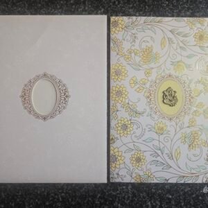 Ivory & Golden Yellow Floral Vine Ganesha Wedding Card