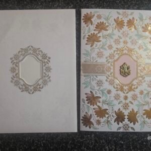 Ivory & Bronze Floral Ganesha Wedding Card