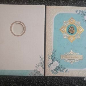 Aqua Mint Rose Padded Invitation Card