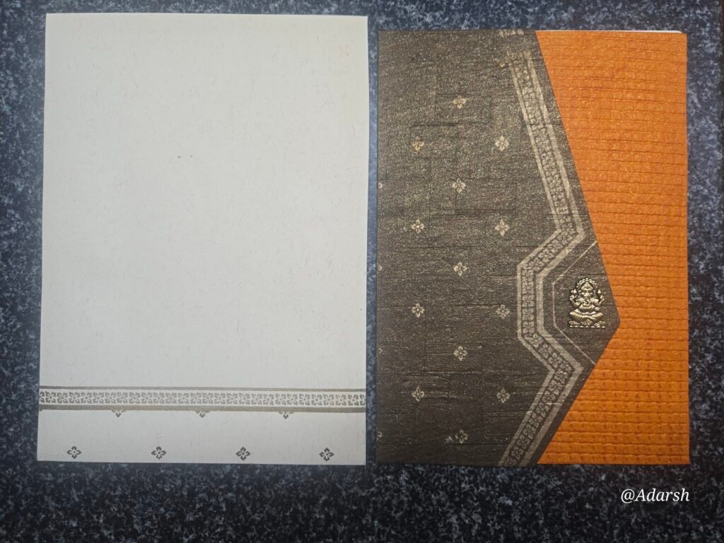 Metallic Earth-Tone Geometric Zigzag Invitation Card