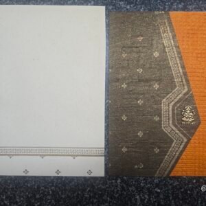 Metallic Earth-Tone Geometric Zigzag Invitation Card