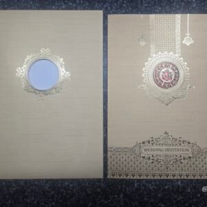 Metallic Light-Brown Ganesha Invitation Card