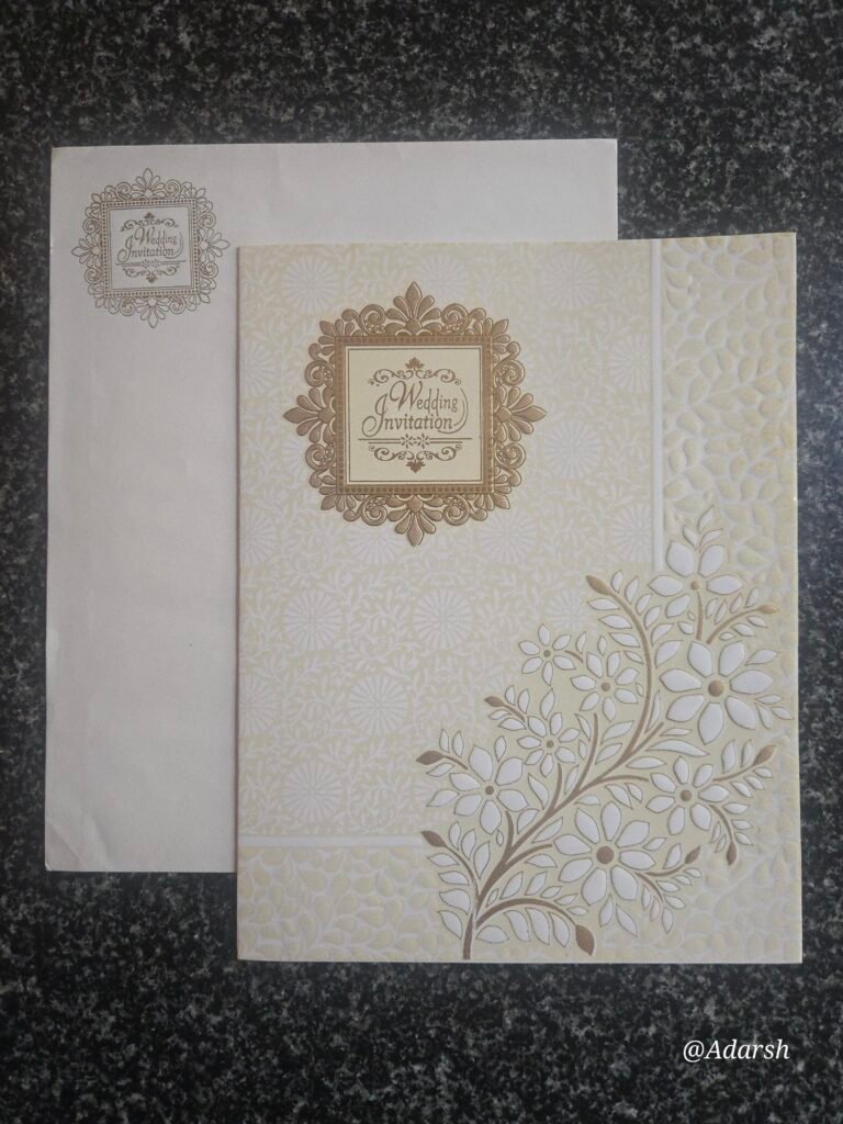 White Floral Invitation Card