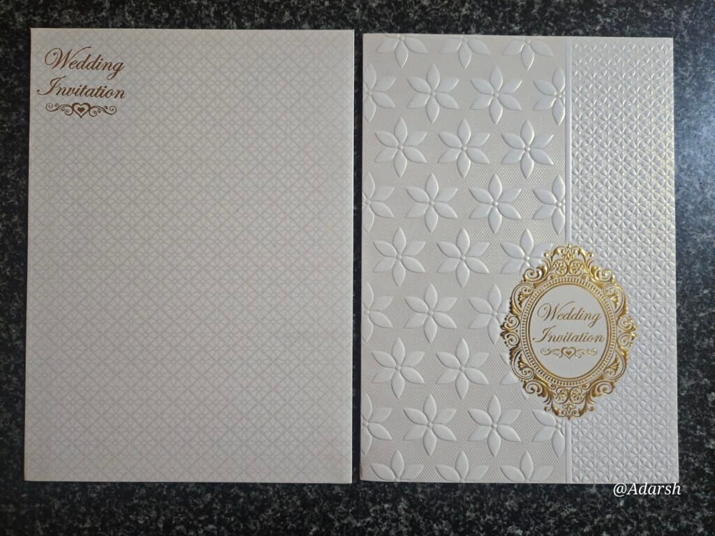 White Floral Invitation Card