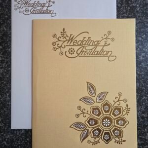 Gold Metallic Floral Mandala Wedding Card
