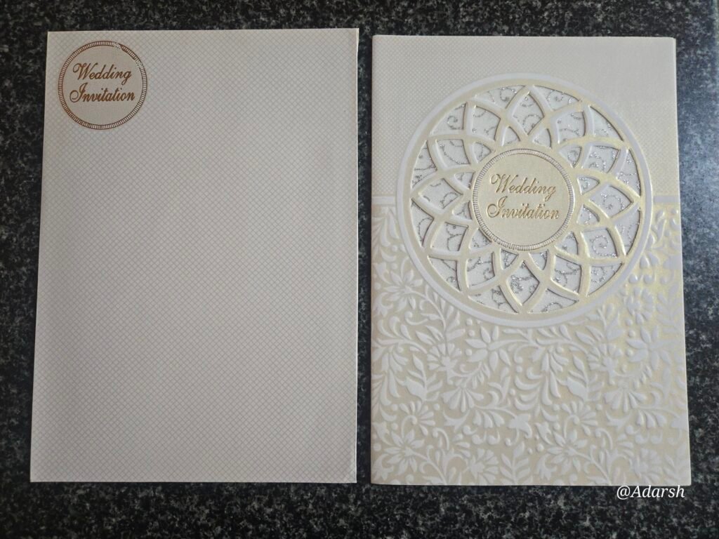 Ivory Laser-Cut Floral Padded Invitation Card