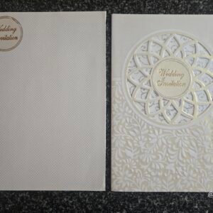 Ivory Laser-Cut Floral Padded Invitation Card