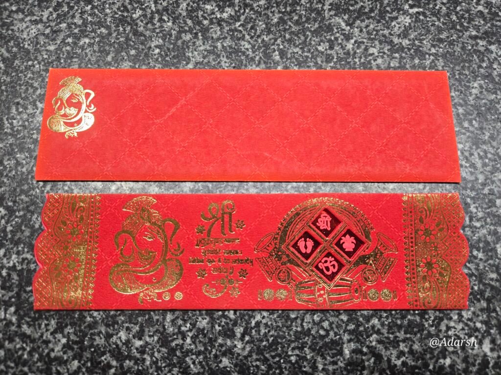 Bright Red Ganesha Shubh Vivah Wedding Card