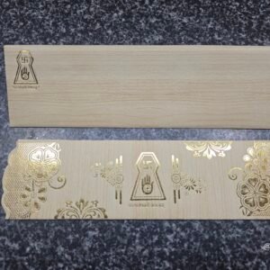 Beige Wood-Texture Jain Wedding Invitation Card