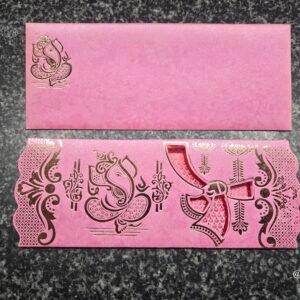 Bright Pink Calligraphy Ganesha Wedding Card