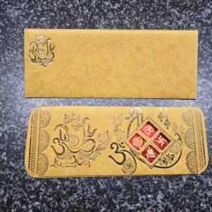 Golden Ochre Ganesha & Shubh Vivah Multi-Icon Wedding Card