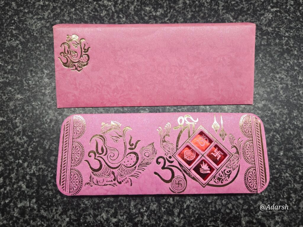 Pink Ganesha & Shubh Vivah Multi-Icon Wedding Card