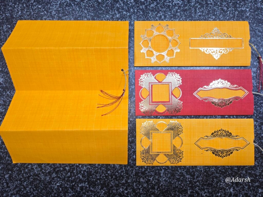 Haldi Yellow Tri-Fold with Multi-Color Wedding Card