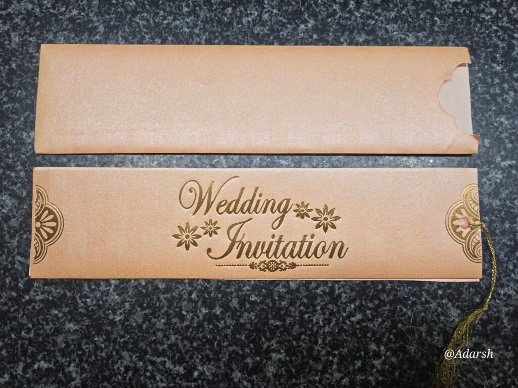 Kraft Paper Horizontal Pullout Wedding Card