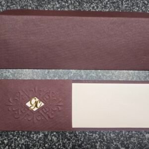 Chocolate Brown and Cream Pull-Out Sleeve Invitation Card