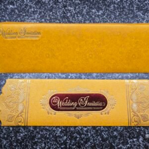 Golden-Yellow Burgundy Foil Plate Wedding Invitation Card