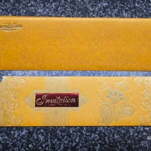 Golden-Yellow Paisley Metallic Invitation Card