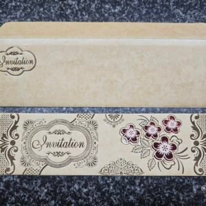 Cream-Beige Cherry Blossom Wedding Invitation Card
