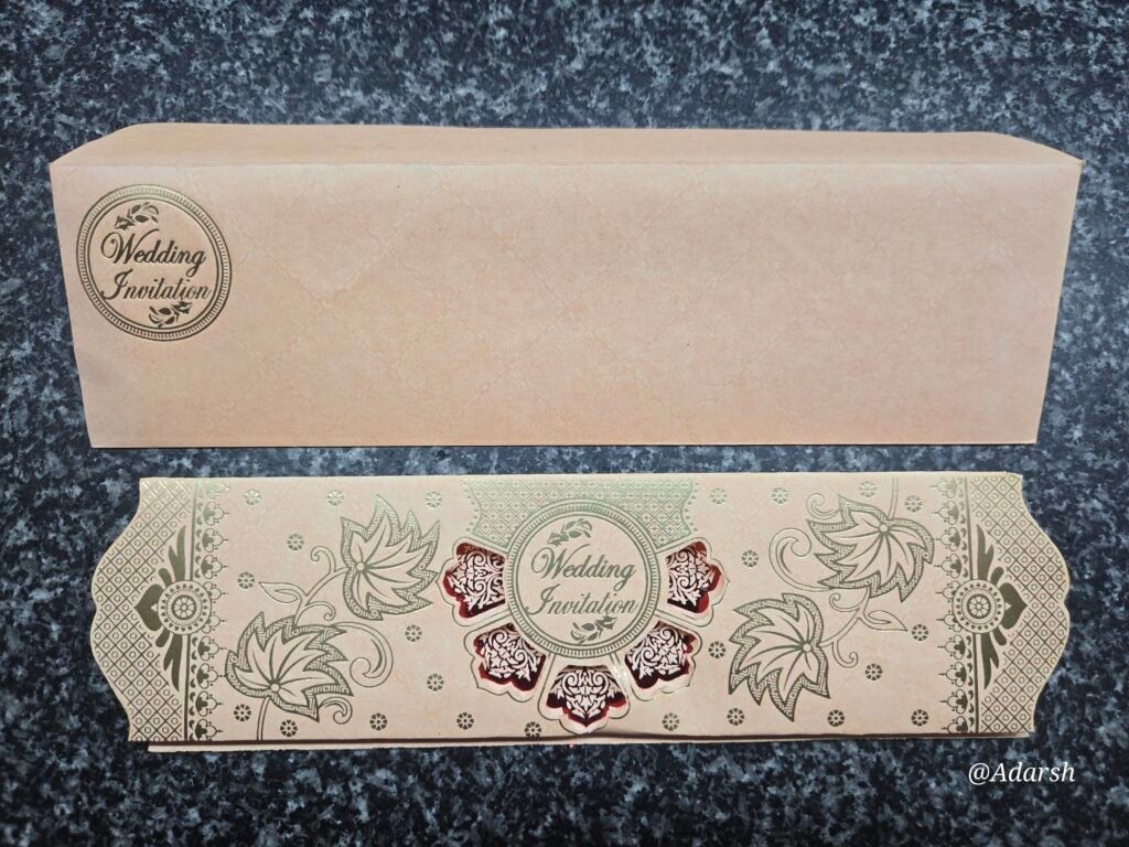 Chinar Leaf Mandala Die-Cut Wedding Card