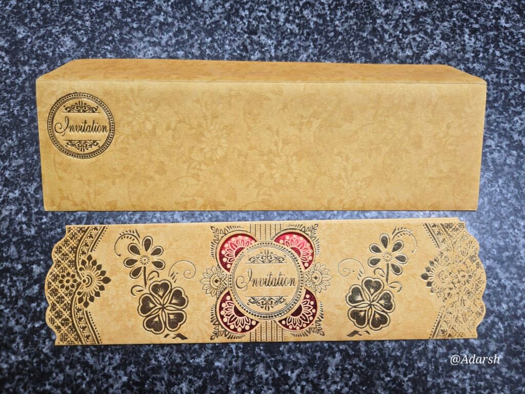 Traditional Mandala Heart Die-Cut Invitation Card