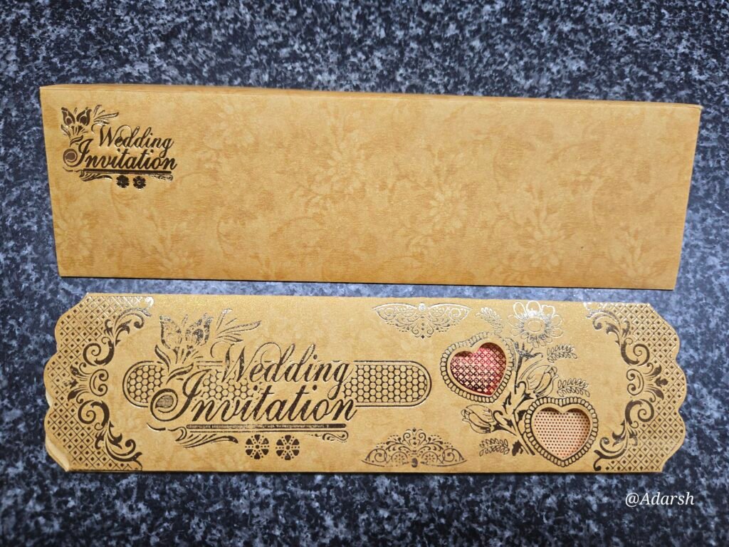Dual Heart Mesh Die-Cut Wedding Card