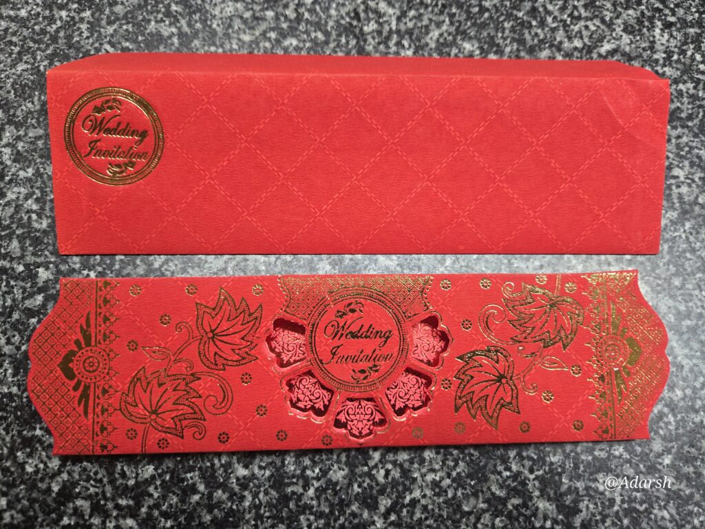 Red and Gold Wedding Invitation Card Set