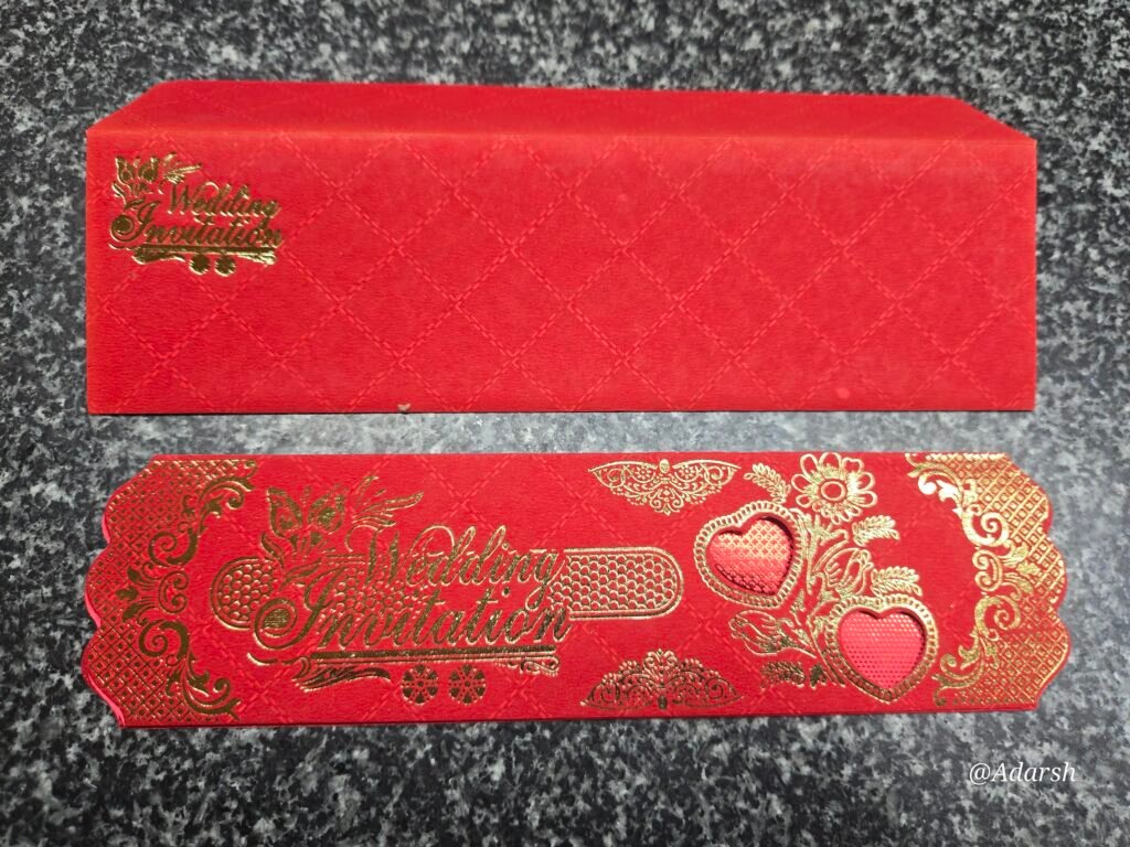Red and Gold Wedding Invitation Card