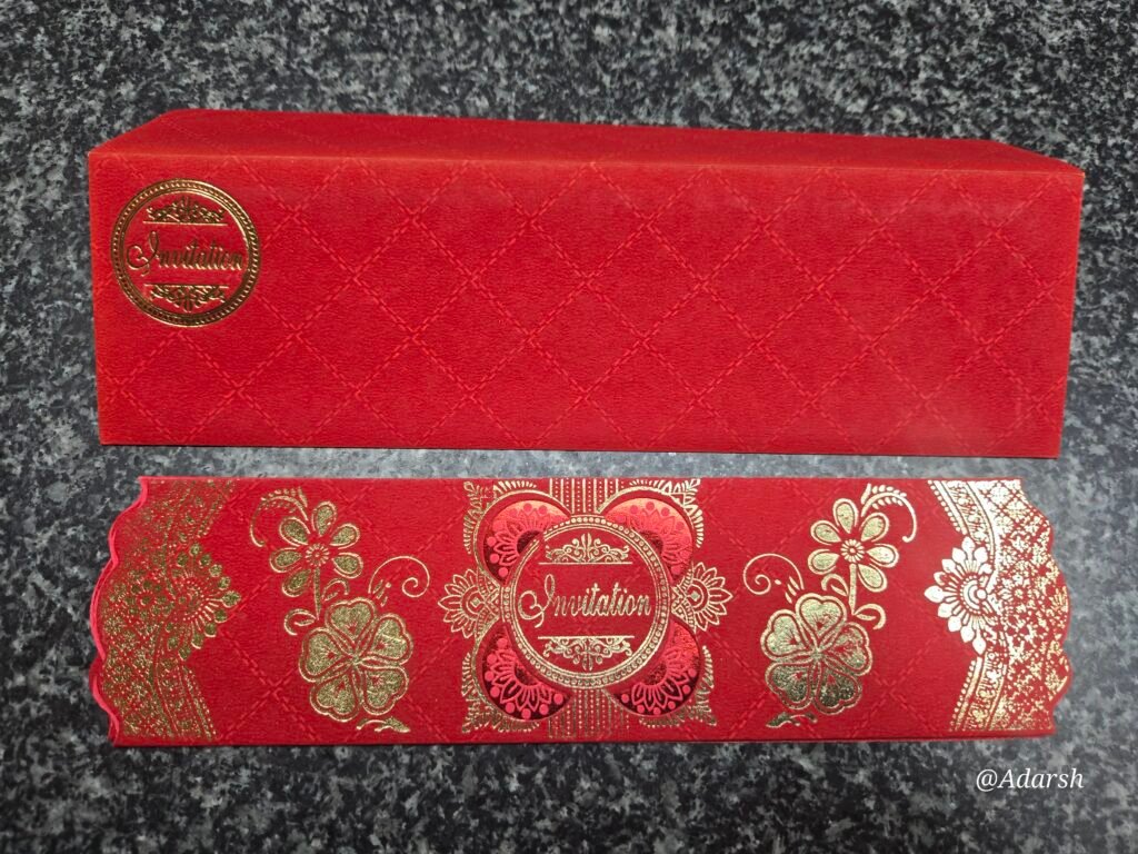 Red and Gold Traditional Indian Wedding Invitation Card