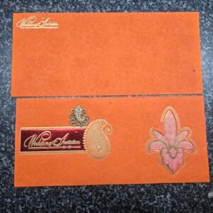Ganesha Paisley Orange Mandala Wedding Invitation Card