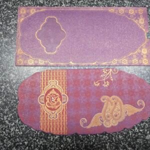 Ganesha Paisley Die-Cut Purple Wedding Card